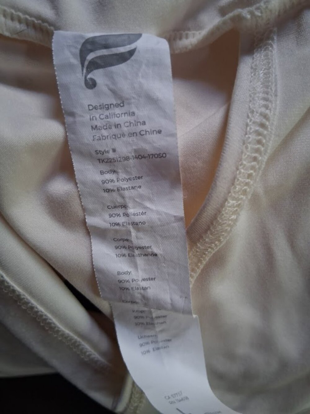 Fabletics Ivory Open Back Tank Top Sz L - Picture 5 of 5
